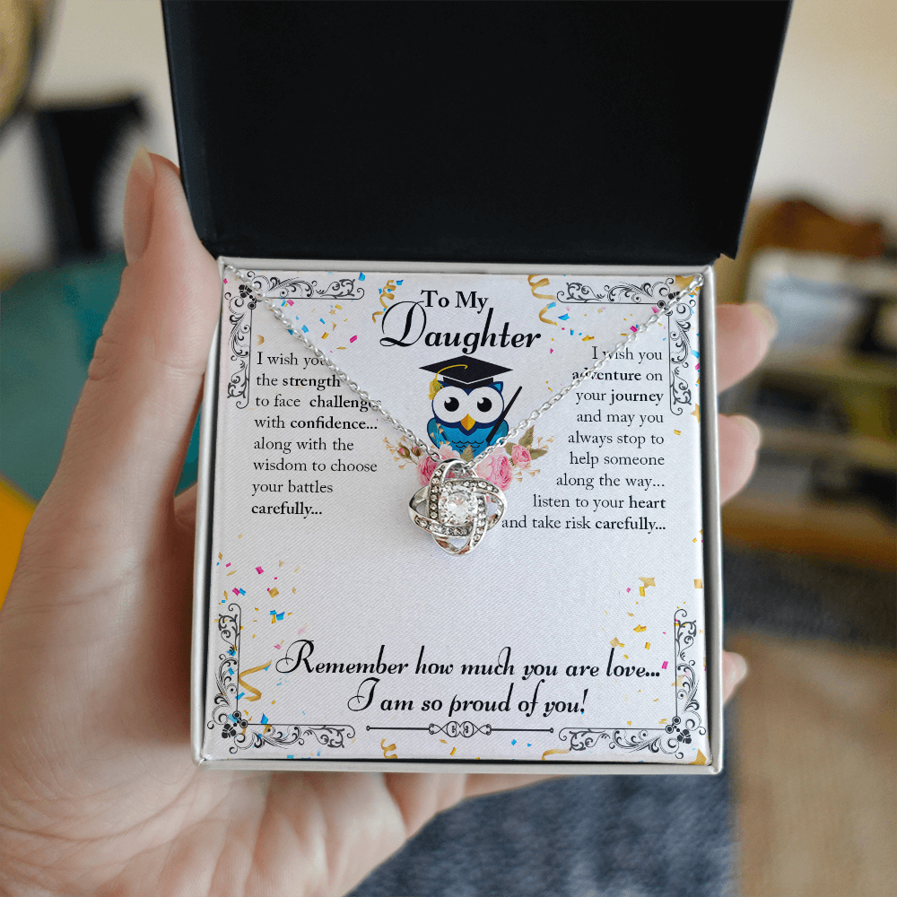 To My Daughter – I'm So Proud of You - Love Knot Necklace