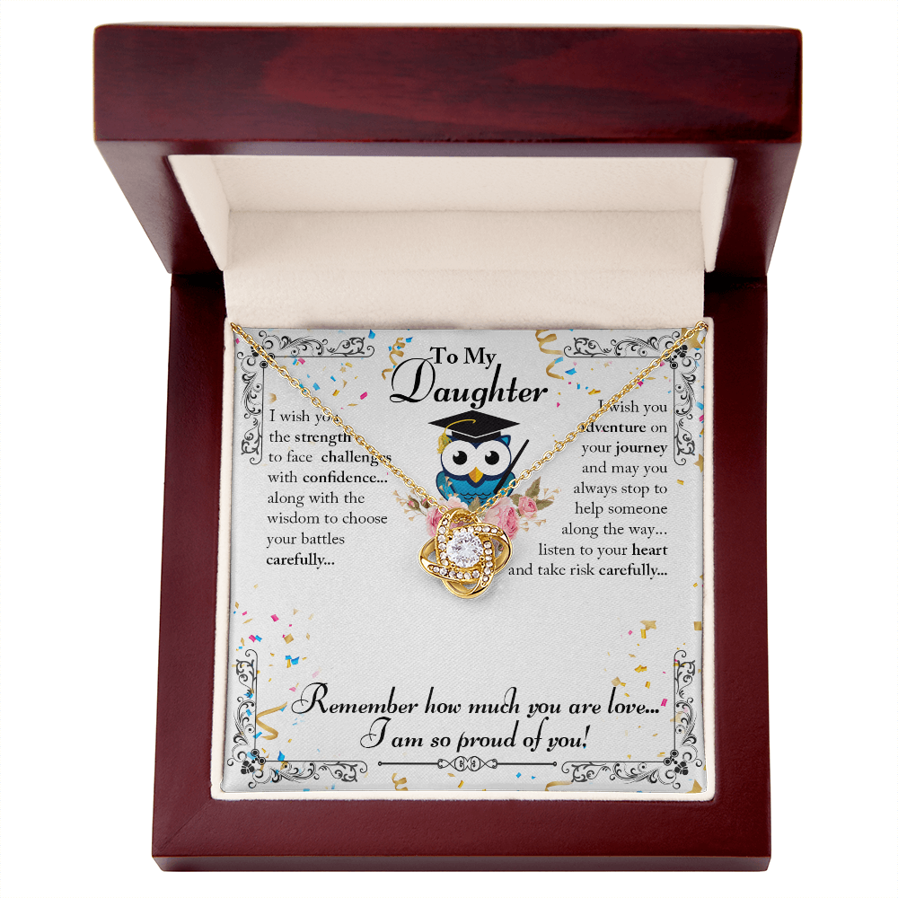 To My Daughter – I'm So Proud of You - Love Knot Necklace