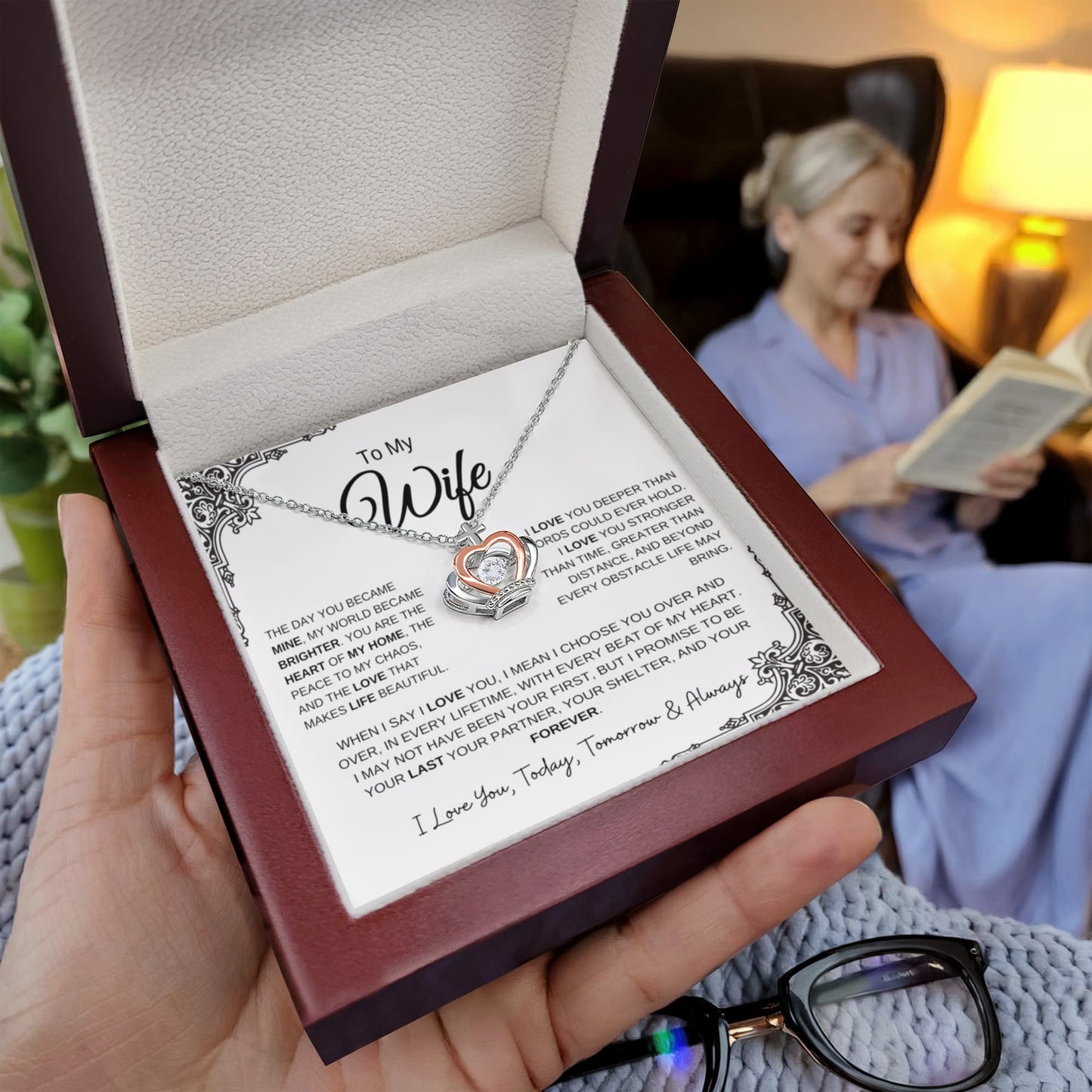 To My Wife | My Forever Queen – Crown Pendant Necklace
