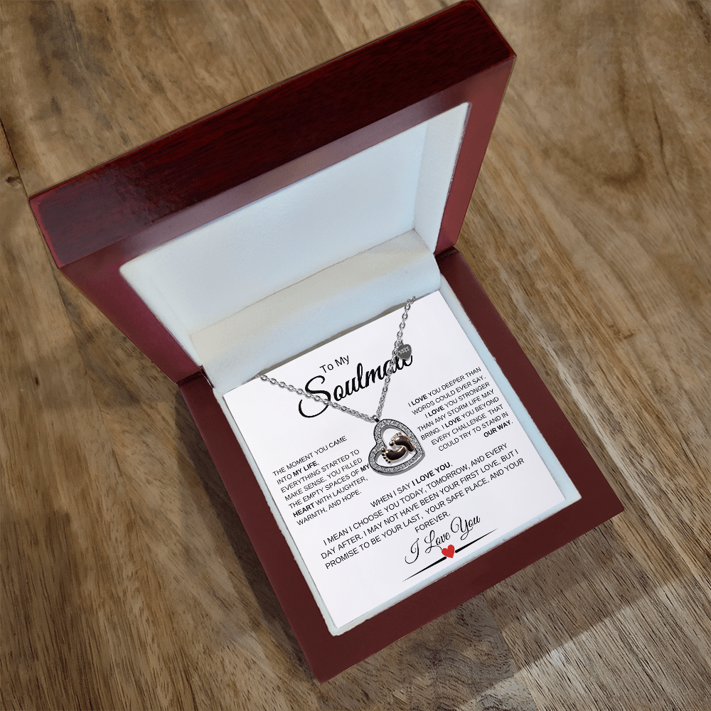 To My Soulmate | Always & Forever – Baby Feet Heart Necklace