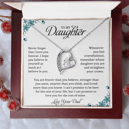 To My Daughter | Never Forget That I Love You - Forever Love Necklace