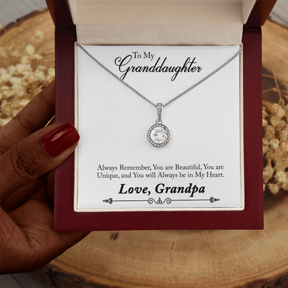 To My Granddaughter – Always Remember You Are Beautiful and Unique - Eternal Hope Necklace