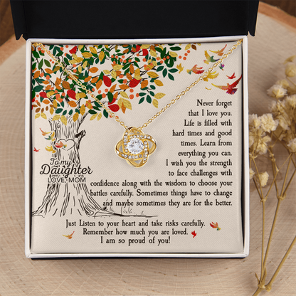 To My Daughter – You Are My Pride & Joy - Love Knot Necklace