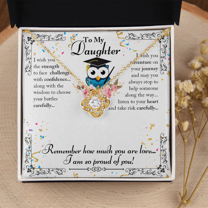 To My Daughter – I'm So Proud of You - Love Knot Necklace