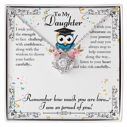 To My Daughter – I'm So Proud of You - Love Knot Necklace