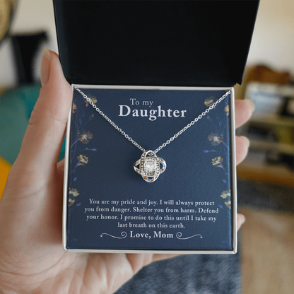 To My Daughter – You Are My Pride & Joy - Love Knot Necklace