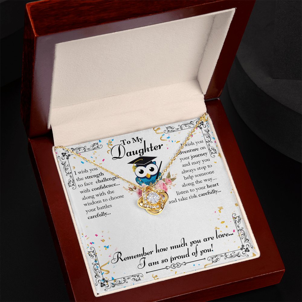 To My Daughter – I'm So Proud of You - Love Knot Necklace