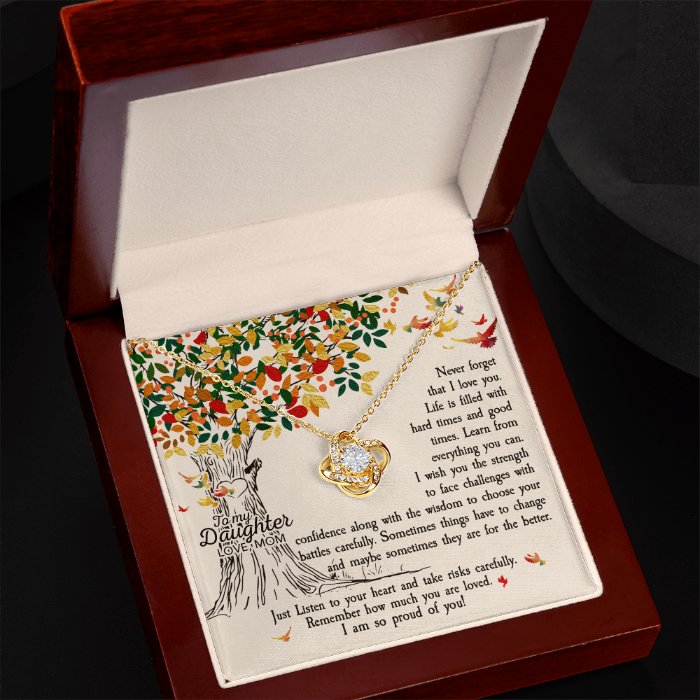 To My Daughter – You Are My Pride & Joy - Love Knot Necklace