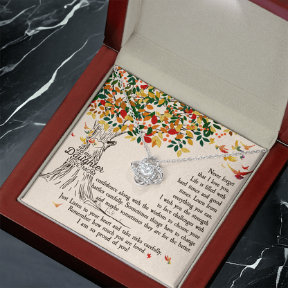 To My Daughter – You Are My Pride & Joy - Love Knot Necklace
