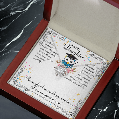 To My Daughter – I'm So Proud of You - Love Knot Necklace