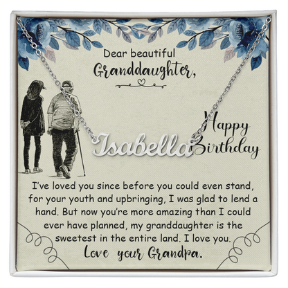 To My Granddaughter – I've Loved You Since Before You Could Even Stand - Custom Name Necklace