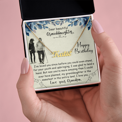 To My Granddaughter – I've Loved You Since Before You Could Even Stand - Custom Name Necklace