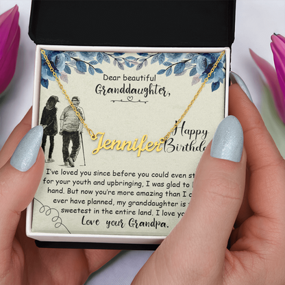 To My Granddaughter – I've Loved You Since Before You Could Even Stand - Custom Name Necklace
