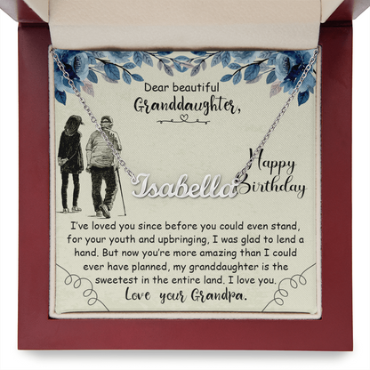 To My Granddaughter – I've Loved You Since Before You Could Even Stand - Custom Name Necklace