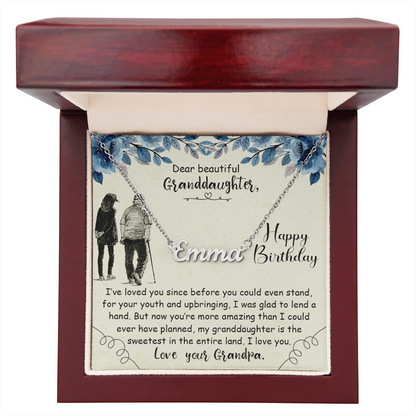 To My Granddaughter – I've Loved You Since Before You Could Even Stand - Custom Name Necklace