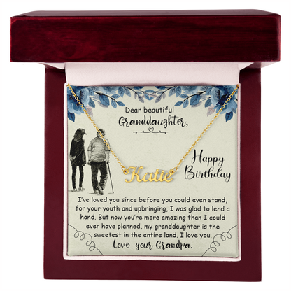 To My Granddaughter – I've Loved You Since Before You Could Even Stand - Custom Name Necklace