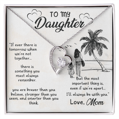 To My Daughter – I'll Always Be With You - Forever Love Necklace