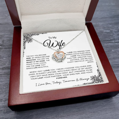 To My Wife | My Forever Queen – Crown Pendant Necklace