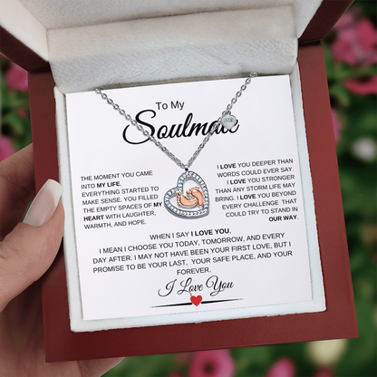 To My Soulmate | Always & Forever – Baby Feet Heart Necklace