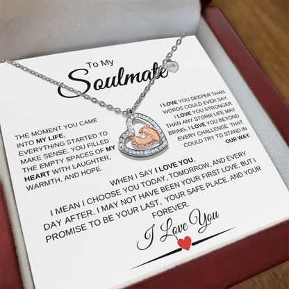 To My Soulmate | Always & Forever – Baby Feet Heart Necklace