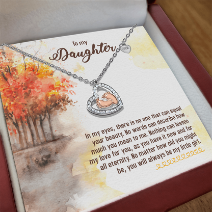 To My Daughter – You'll Always Be My Little Girl - Baby Feet Heart Necklace