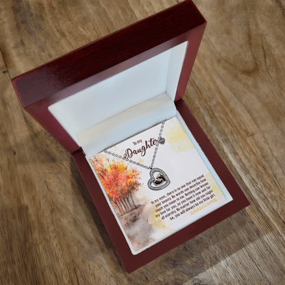 To My Daughter – You'll Always Be My Little Girl - Baby Feet Heart Necklace