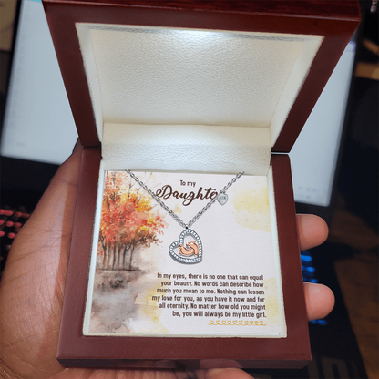 To My Daughter – You'll Always Be My Little Girl - Baby Feet Heart Necklace
