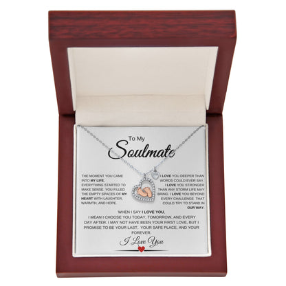 To My Soulmate | Always & Forever – Baby Feet Heart Necklace